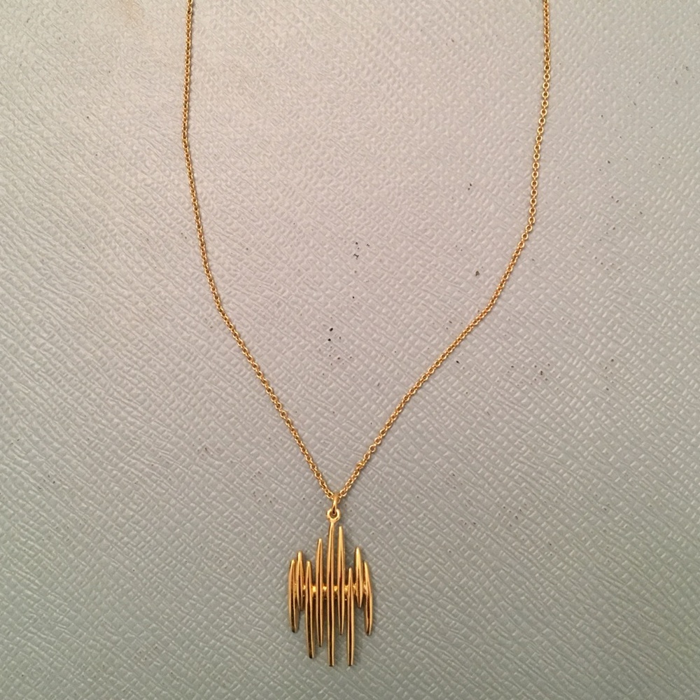 CC Skye gold tone pendant necklace brutalist